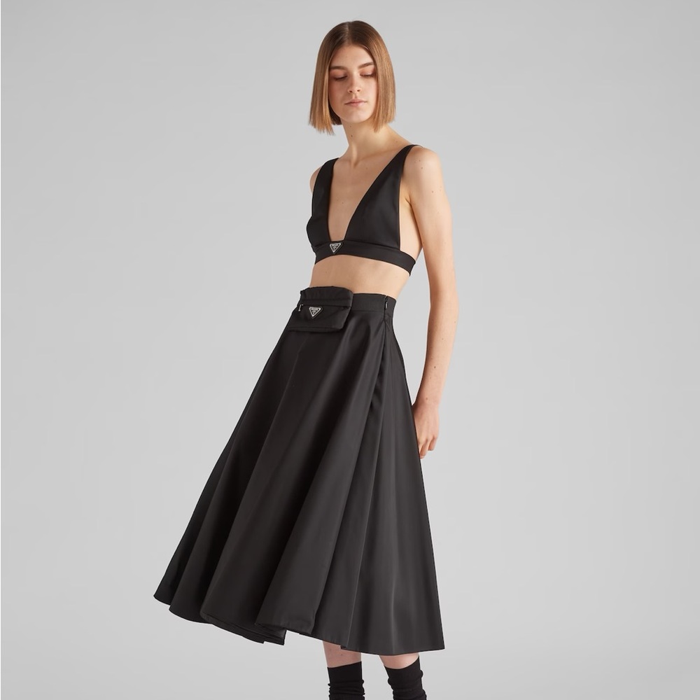 Prada Re-Nylon Logo-Plaque Bralette